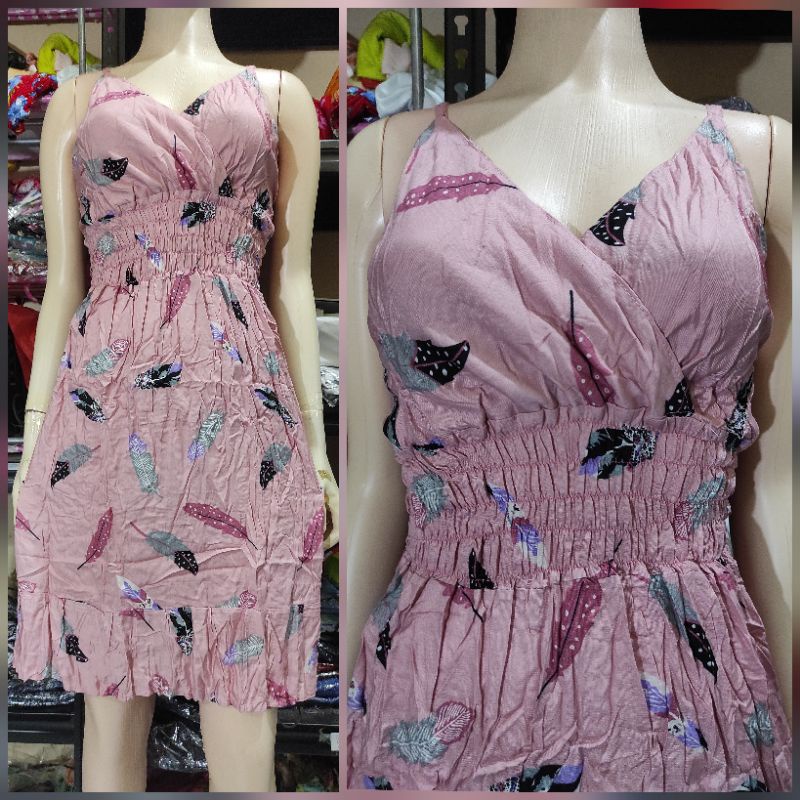 daster bali moza tali pendek ruffle LD 110-23