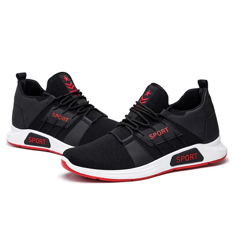 Sepatu Sneakers Sport Running Pria Import - Hitam