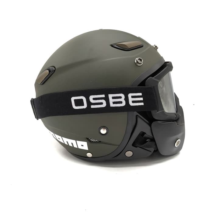 Helm JPN MOMO Hijau Army Goggle Mask OSBE (Retro/Bogo/Klasik/Classic)