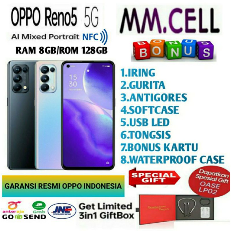 OPPO RENO 5 5G RAM 8/128 GB GARANSI RESMI OPPO INDONESIA