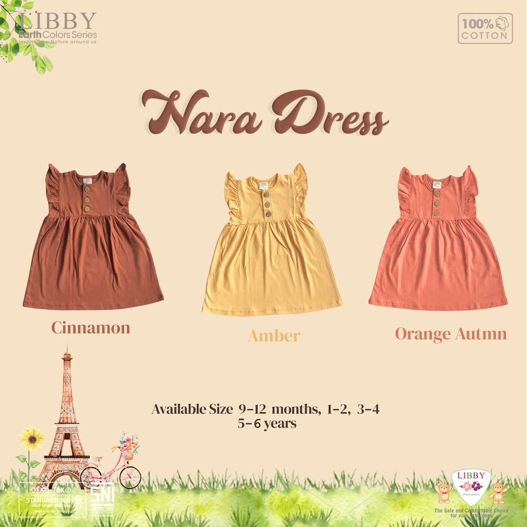 LIBBY Earth Nara Dress (1 Pcs) Dress Anak Warna Random