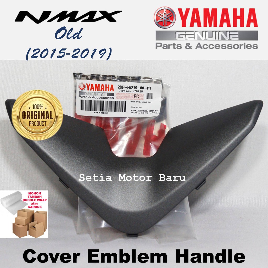 Emblem Handle Cover Batok Stang Stir Nmax N Max Old Abu Abu Doff Asli Yamaha