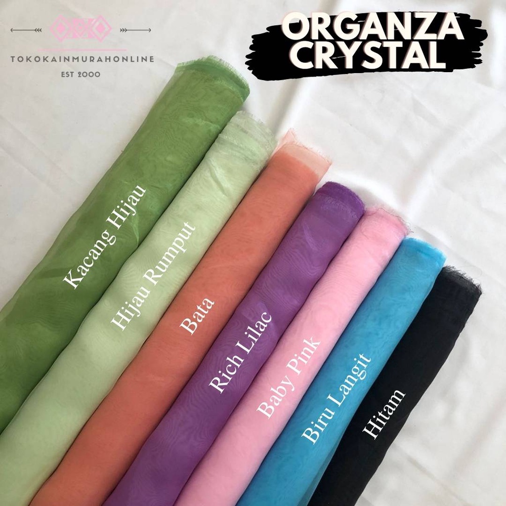 Kain Organza/Organdi Kristal Kaca Tipis SANGAT Lembut Premium I SANGAT MURAH &amp; KUALITAS TINGGI