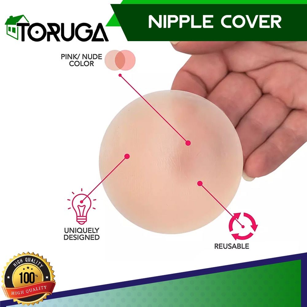 Sepasang Nipple Cover Silicon Gel Pad Breast Seamless Boob Tape BH Bra