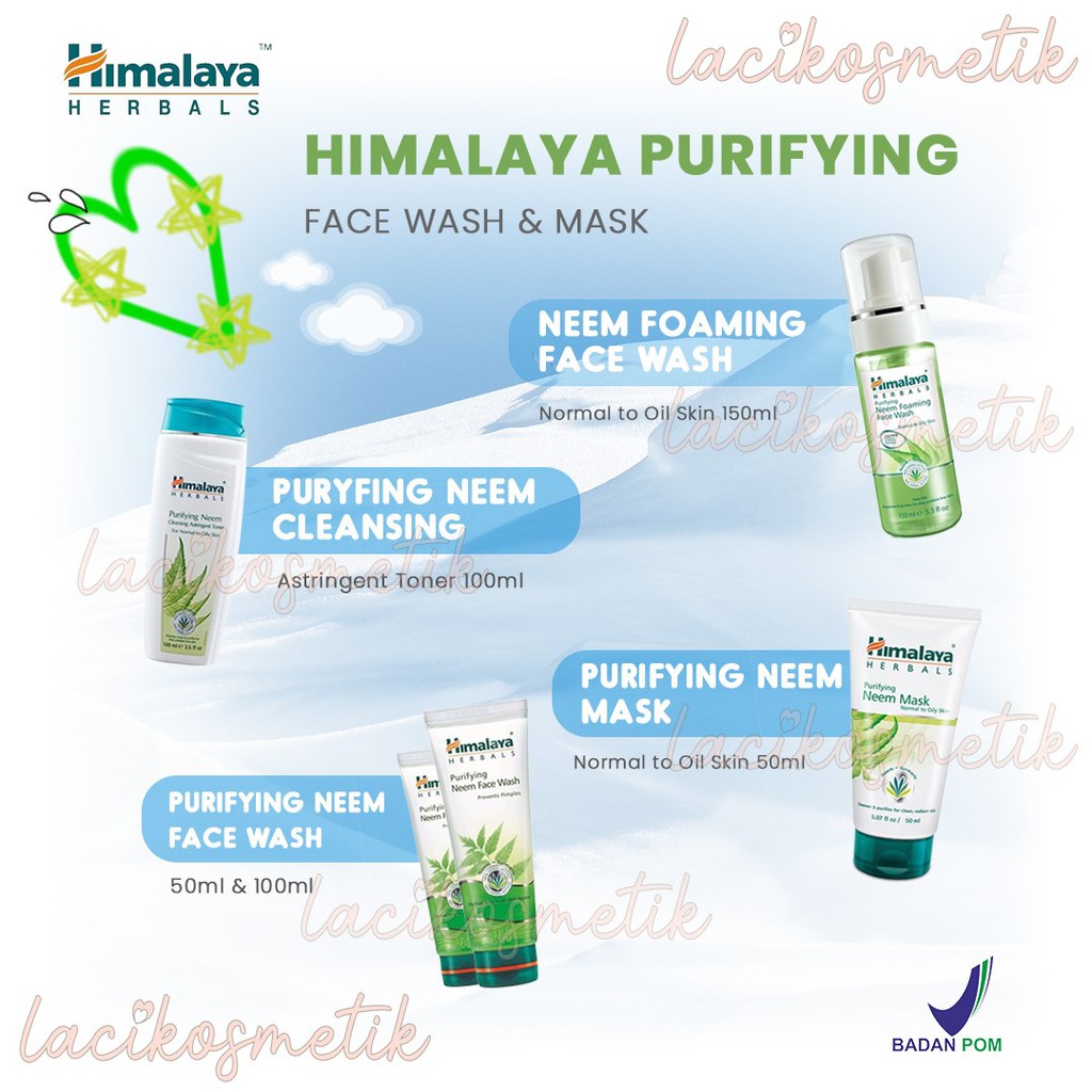 ✨LACIKOSME✨ HIMALAYA PURIYFING NEEM MASK FOAMING FACE WASH ASTRINGENT TONER - BPOM ORIGINAL