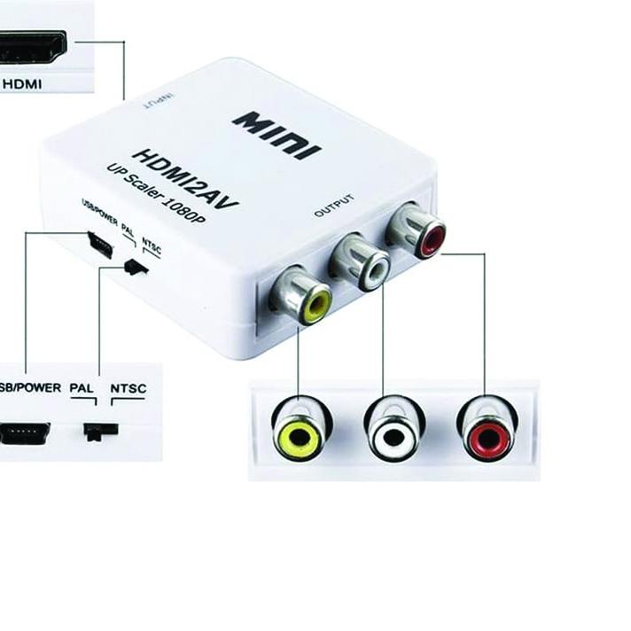 ֍ HDMI2AV | CONVERTER HDMI STANDART FEMALE TO AV FEMALE `MINI`+ KABEL USB 5 PIN MALE / HDMI2AV ✬