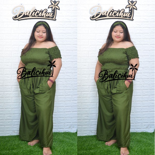 Balicihui Jumpsuit Sabrina Jumbo Big Size Plus Size Jamsut Jamsuit Panjang Wanita