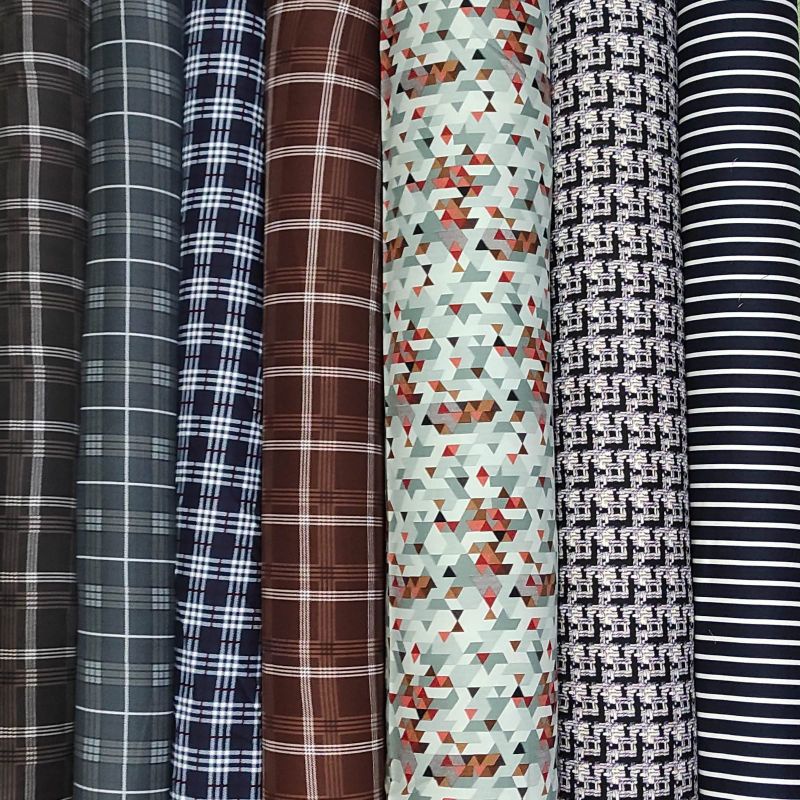 Kain Shakila Syakila Sakila twill strech motif kotak salur polka (0.5m)