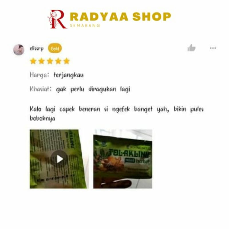 Tolak Linu Mint Cair Dus 5's Obat Herbal - Pegal Linu Nyeri Sendi