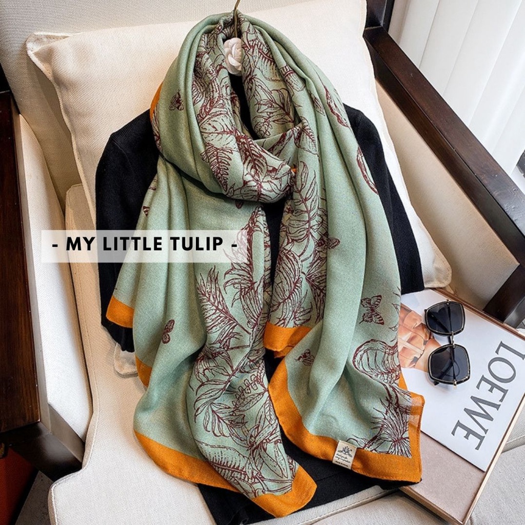 Pashmina Lebar Modern High Quality Import Scarf Korea Halus Lembut Hijab Simple Kerudung Lebar Bagus