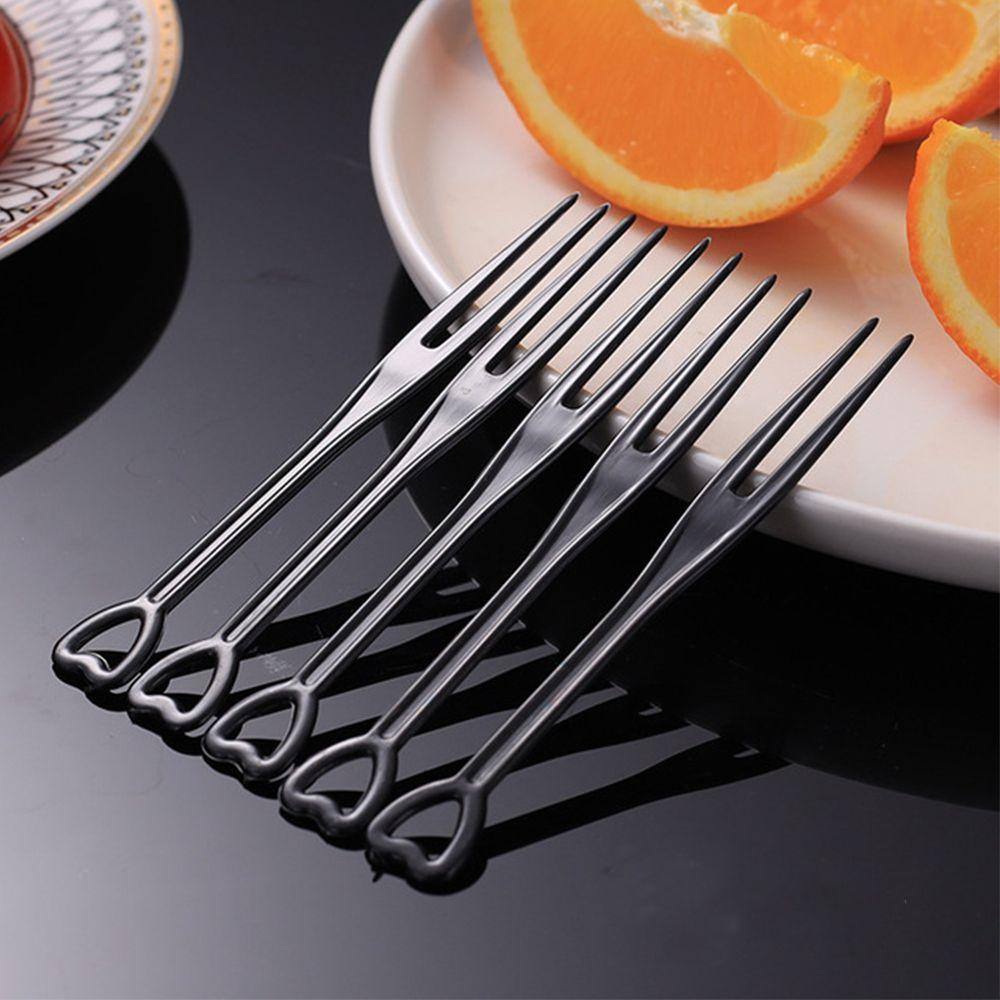 Solighter 100Pcs / Pak Garpu Buah Mini Transparan Sekali Pakai