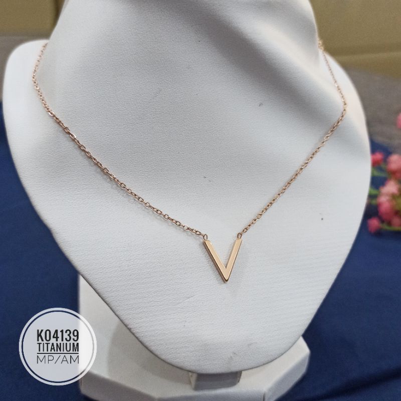 Kalung Titanium Koye V Rosegold K04139