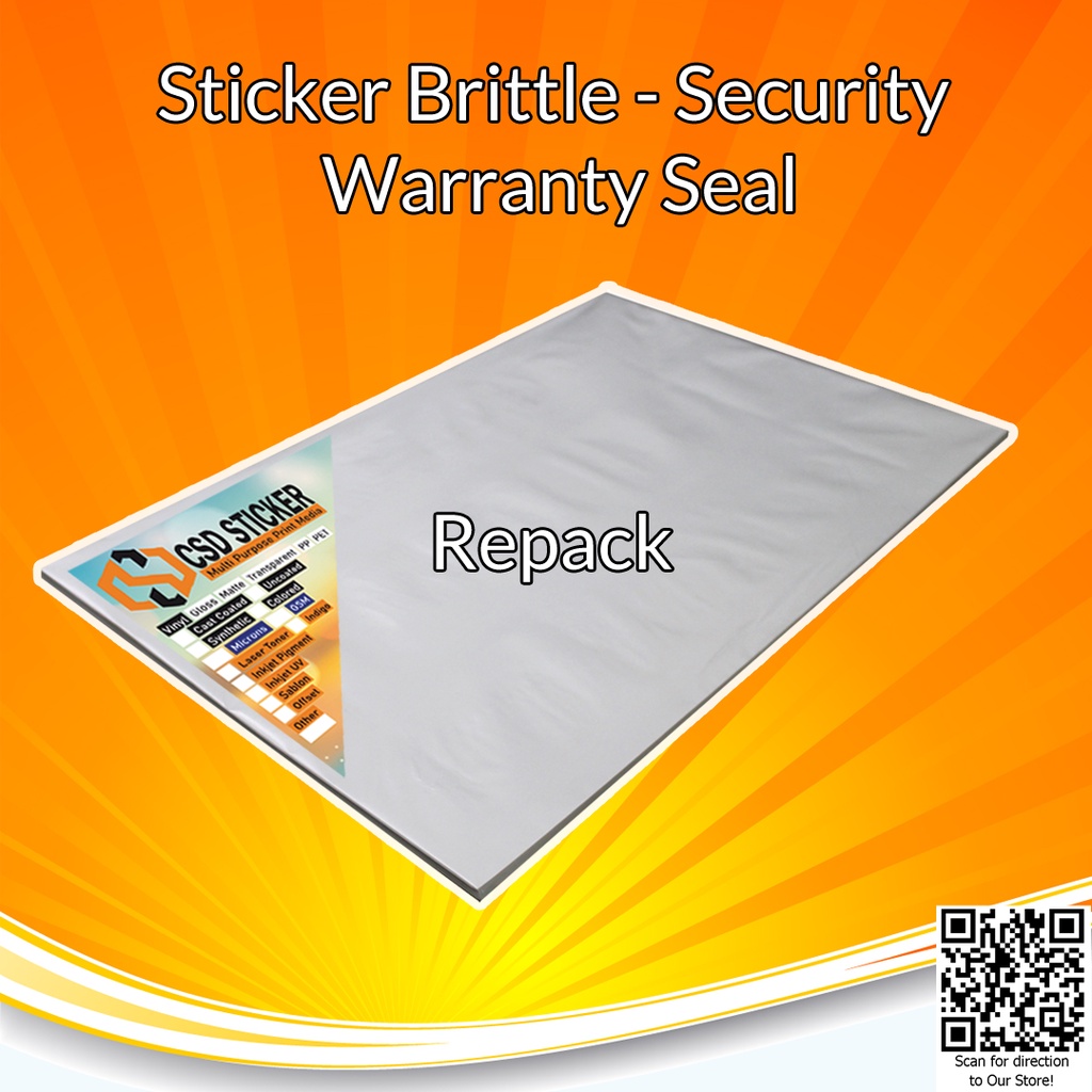 

Brittle security sticker/Sticker Pecah Telur repack isi 20 lembar