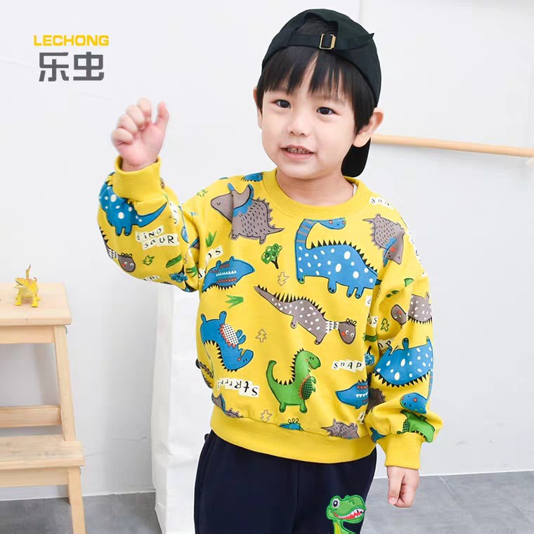 HappyOliver PASSWORD DINO SNAP Setelan Sweater 1 - 7 Tahun Baju Anak BerKualitas