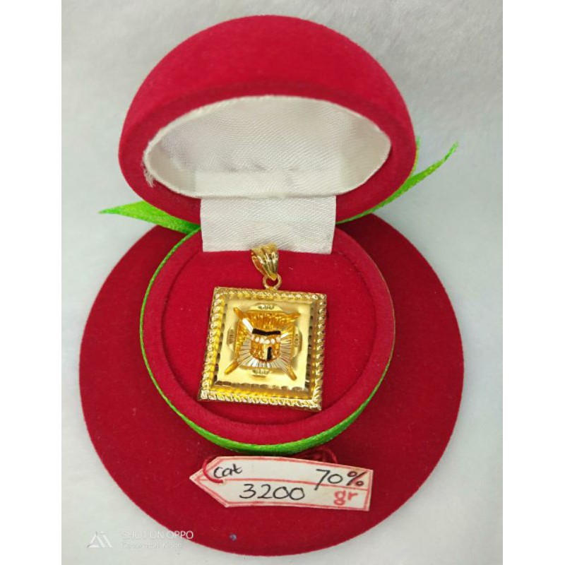 LT850E207E liontin emas mekkah dubai kabah arab muslim emas kuning asli new berat 3.200 kadar 70%16k