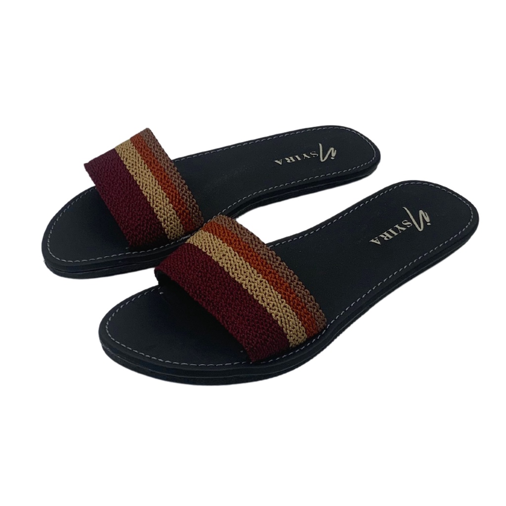 Insyira - Sandal Wanita Selop Turki / Sandal Turki Wanita Non Slip Alas Hitam / Sandal Wanita Lisban