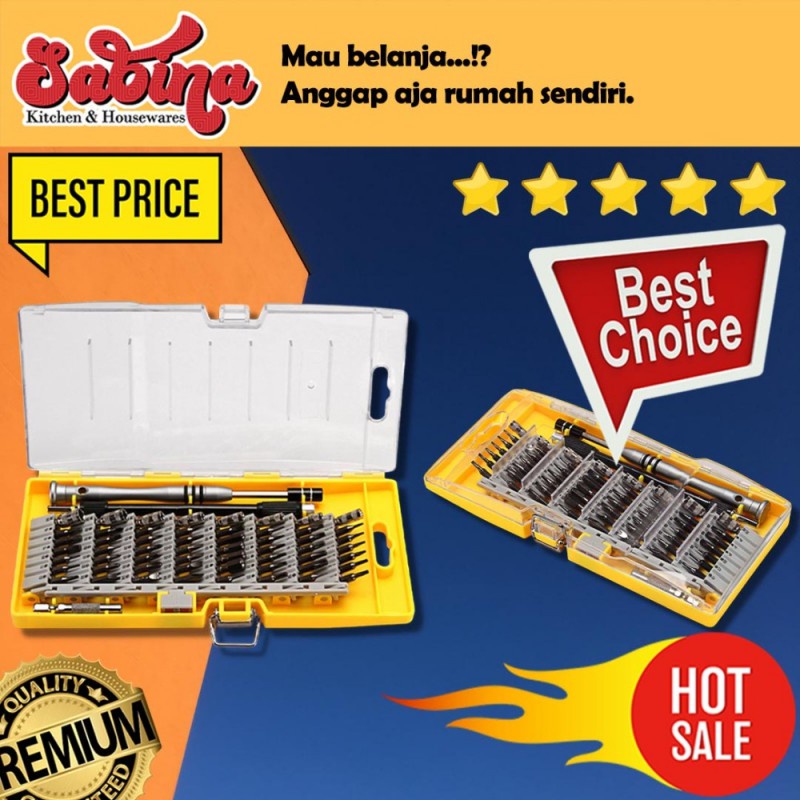 Obeng Set Reparasi Elektronik 60 in 1 Portabel ToolBox Magnetic