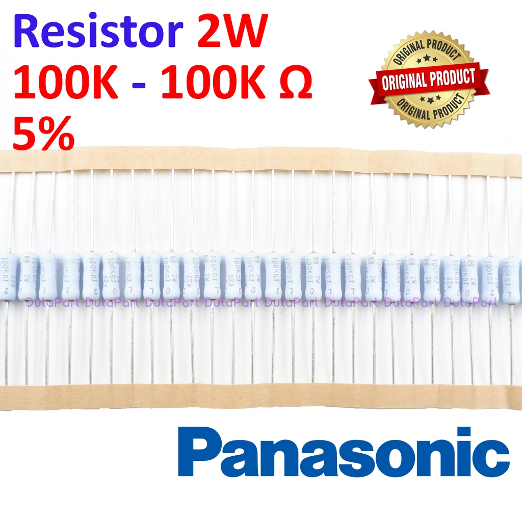 Resistor 100K Ohm 2 Watt 5% ORIGINAL PANASONIC 2W 100K R HIGH QUALITY