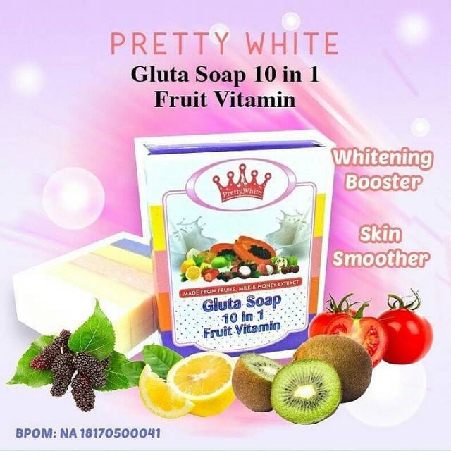 FRUITAMIN SOAP BPOM / Gluta Fruitamin Soap by PRETTY WHITE Thailand