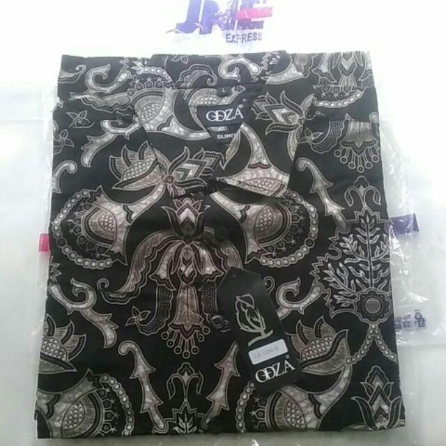 Odza Kemeja Batik Hem Kasual Sogan Lengan Panjang Pria