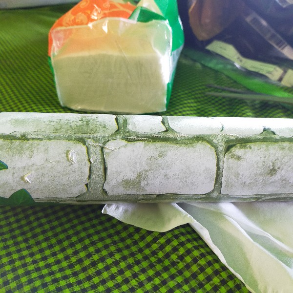 Tisyashopz - Wallpaper Sticker Uk: 45 Cm X 9.5 Meter , Batu Bata Putih W/daun