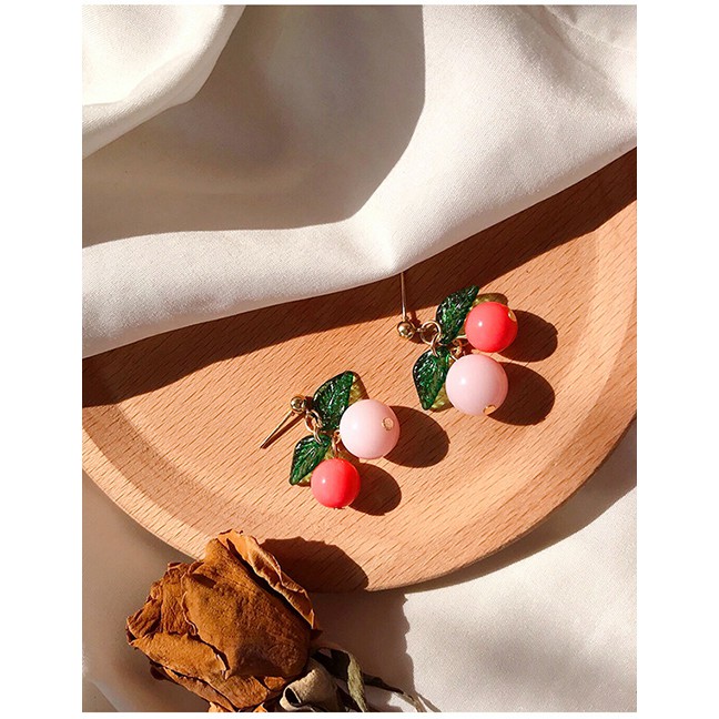 LRC Anting Tusuk Fashion Pink Cherry Earrings F71885