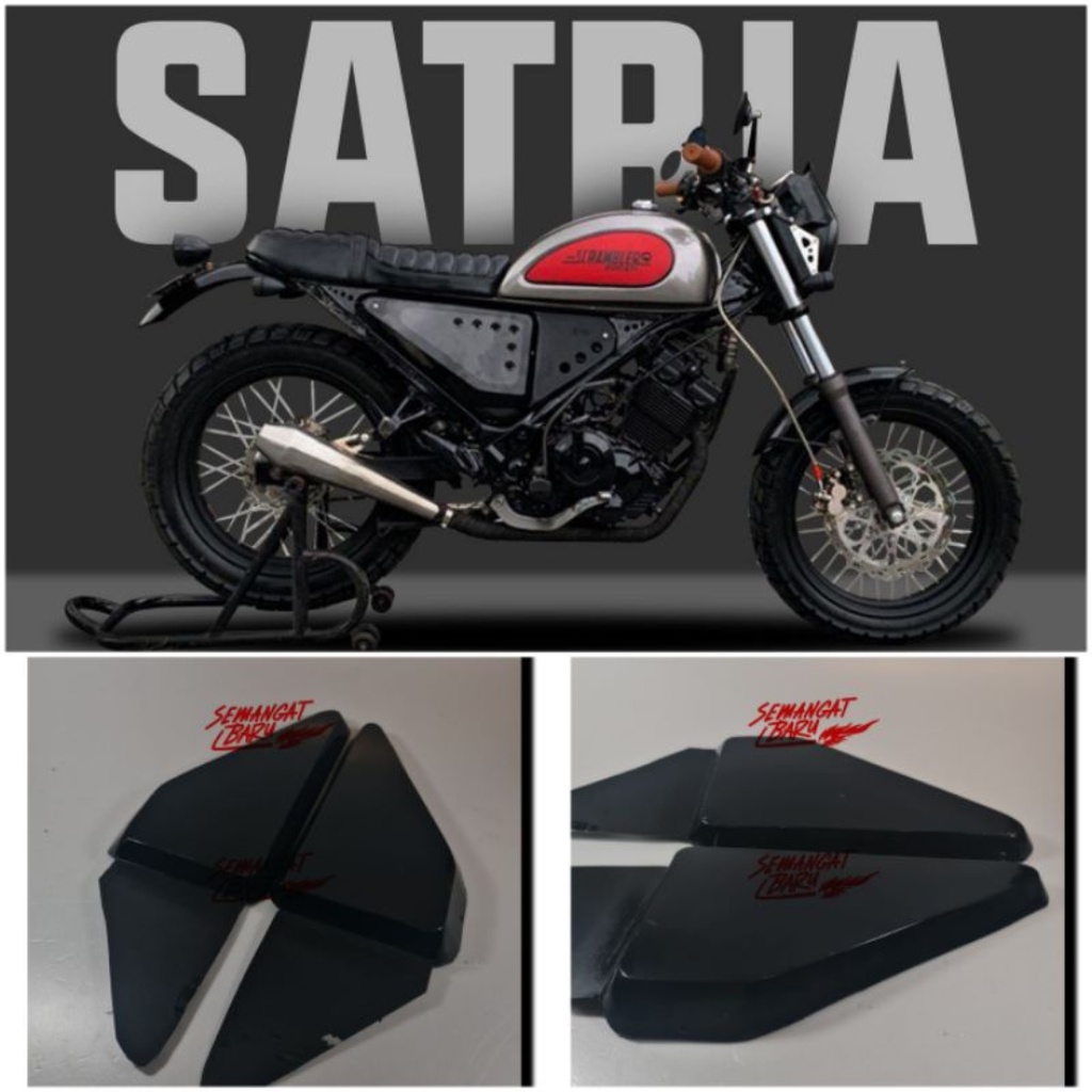 COVER AKI CUSTOM BAHAN BESI TEBAL HANDMADE UNTUK COVER AKI SRAMBLER SATRIA FU 150 MODIF JAPSTYLE JAP