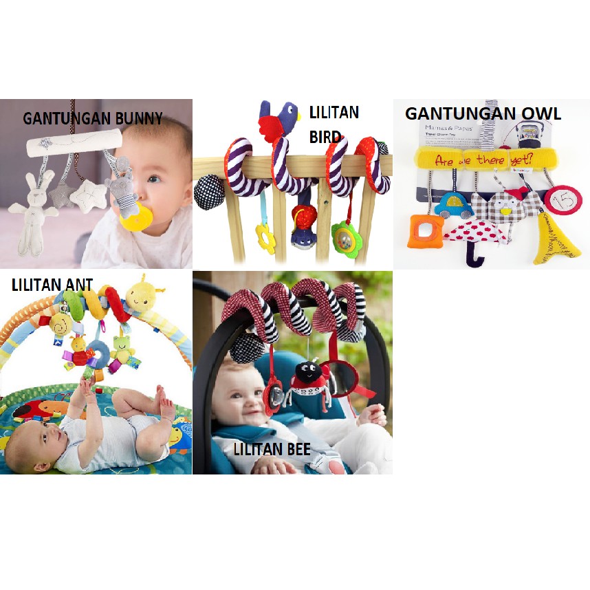 BSS Mainan Gantung Stroller Bayi Mainan Boneka Lilit Ranjang Anak
