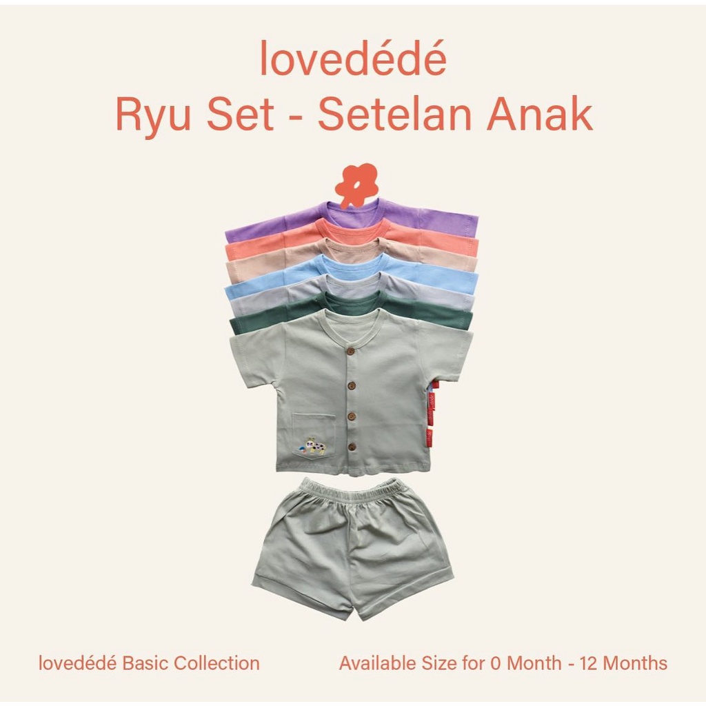 ASLI OEKO TEX Certified Ryu set lovedede Baju Setelan Celana Pergi Jalan Fashion Anak Bayi Cowok Laki Terlaris Lucu Impor Murah Terbaru Babeebabyshop