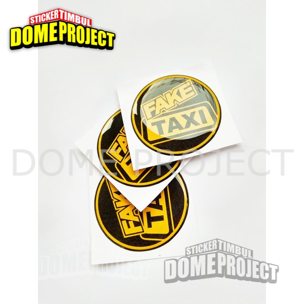 Stiker Motor Timbul EMBLEM FAKE TAXI STIKER RESIN TIMBUL LENTUR STICKER MOBIL AKSESORIS MOBIL