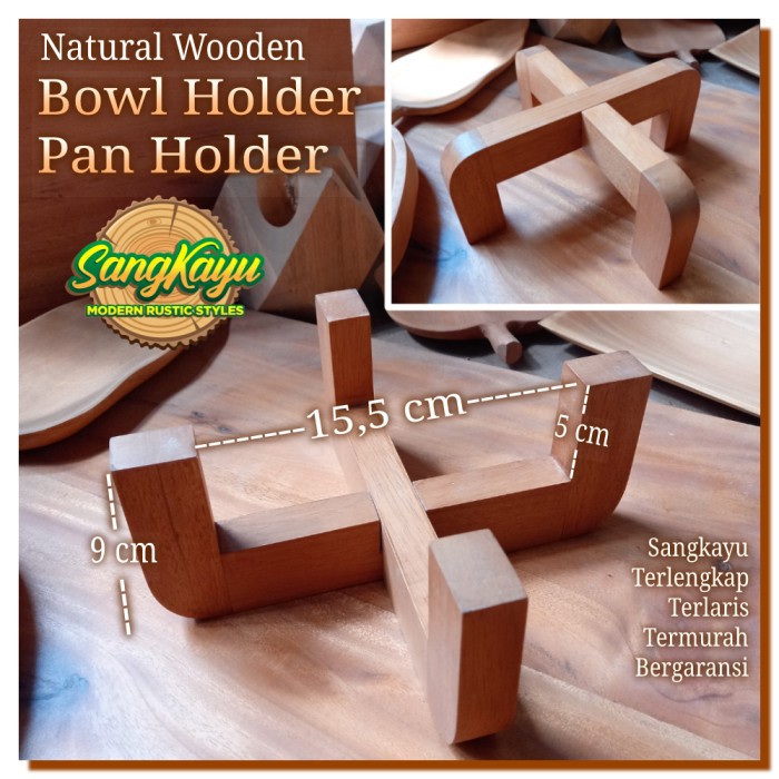 Pan holder bowl Hold Alas Tatakan panci piring mangkok kayu anti panas