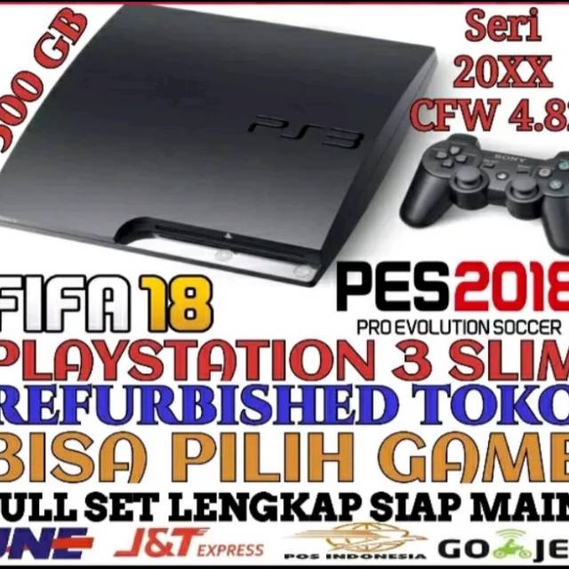 SONY PS3 SLIM CFW 320GB FULL GAME BISA REQUES PAKET KOMPLIT 2STIK PS3