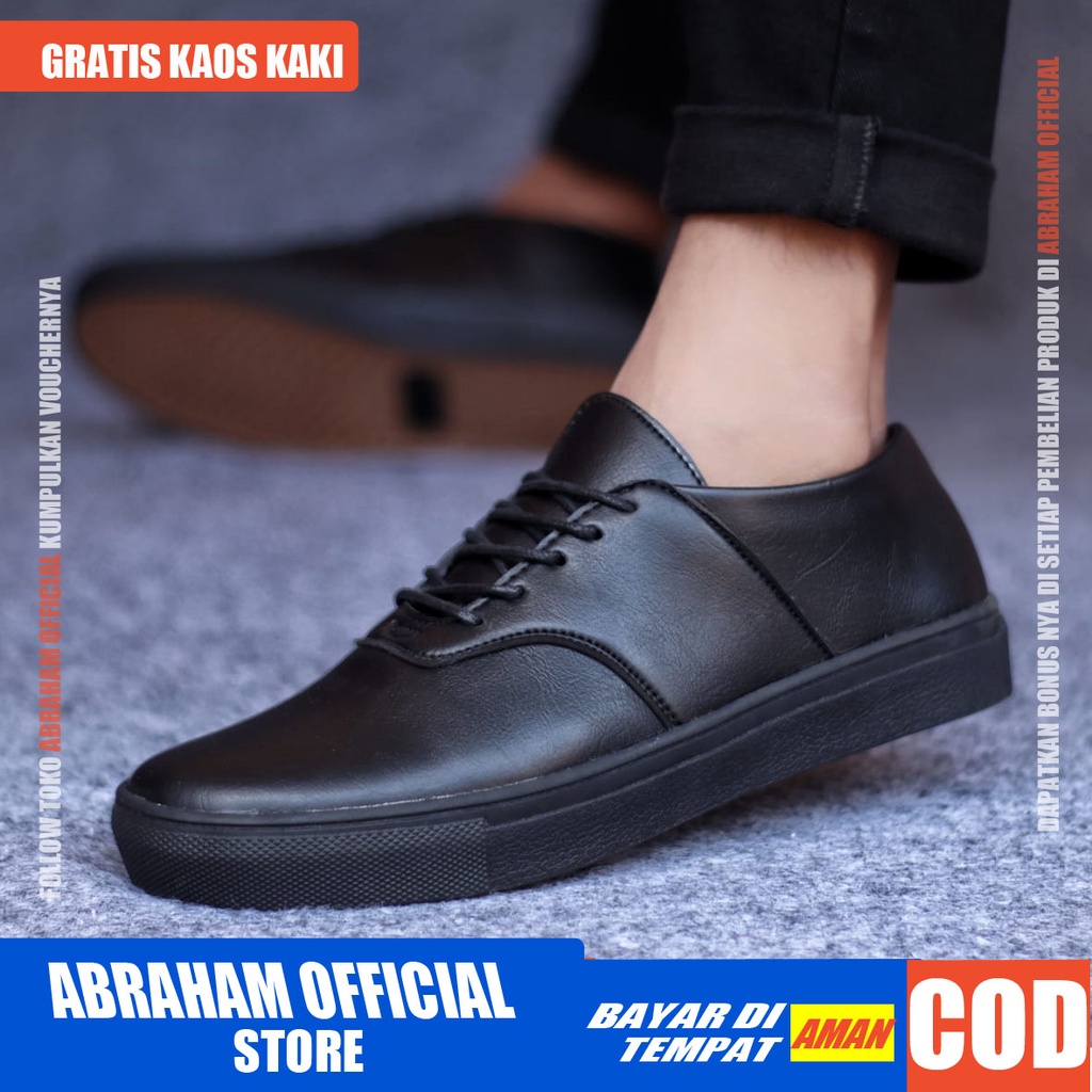 ABRHM x AUTH Sepatu Sneaker Pria Sepatu Pria Casual Sneakers Ori Kulit Pu Cowo/Cowok Sepatu Kasual Semi Formal Kerja Kantor Kuliah Gaya Santai Keren Kekinian Original Murah Terlaris