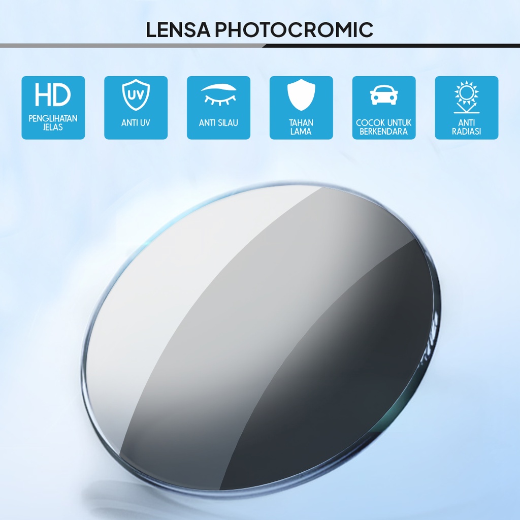 Berrybarton Kacamata Komputer Model Aviator Metal Anti Radiasi Blueray Photocromic Pria Wanita 9103 A-6