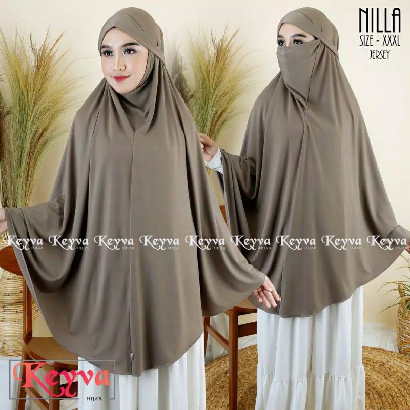 khimar jersey Nilla jumbo XXXL ori keyva hijab