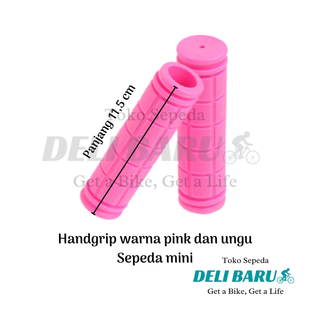 Delibaru Handgrip panjang 11,5 cm hamfat warna pink ungu grip sepeda lipat MTB mini federal fixie