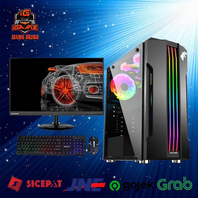 Paket Lengkap Full SET PC GAMING RYZEN 5 5600G - 24&quot; Frameless