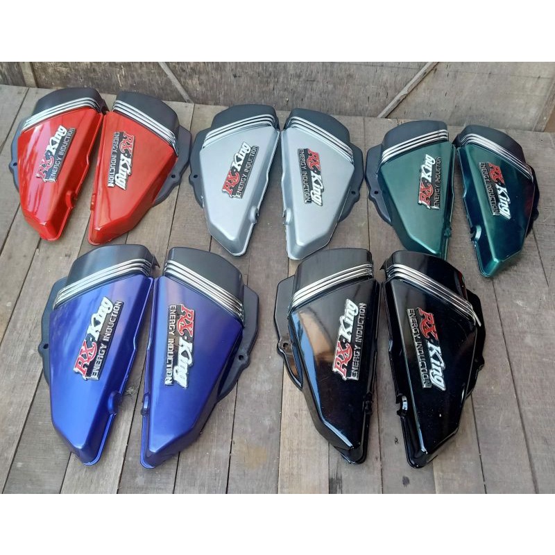 bok aki tutup aki cover aki tempong aki Yamaha RX-King warna list crome set ( kanan kiri ) bok aki R