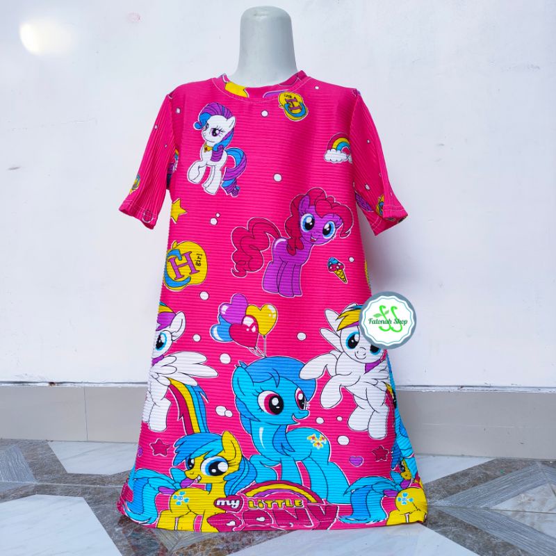 Dress Turun Naik Anak Kuda poni 1 2 3 4 5 6 7 8 9 10 gaun anak viral fatonah Shop baju anak cewek perempuan ( Turnaek KUDAPONI )