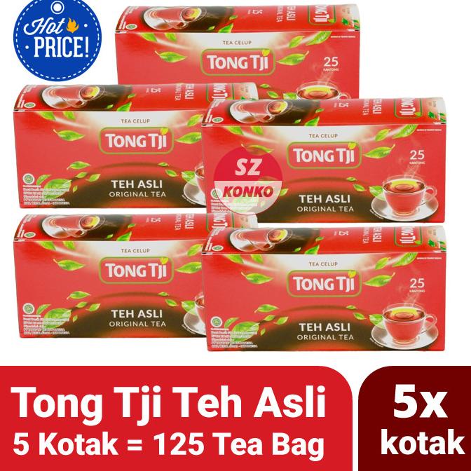 

[COD] Paket Hemat TONG TJI Teh Asli 5x Kotak isi 25 Tea Bag Celup Non Amplop [COD]