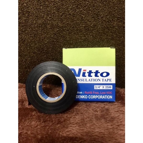 Lem hitam / tape hitam nitto / lakban hitam kecil nitto 3/4” x 25M