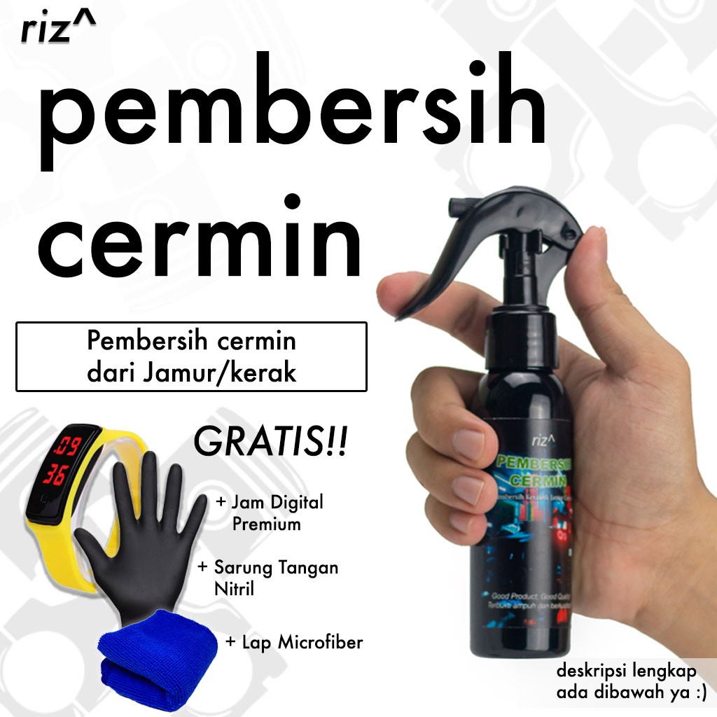 Image of PEMBERSIH CERMIN ( BERSIH BENING ) PENGHILANG NODA & KOTORAN JAMUR, BEKAS MAKEUP, KERAK PADA CERMIN #5
