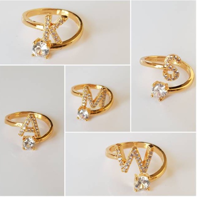 Cincin huruf Xuping/Fourfashion Cincin huruf Xuping A-Z terbaru kekinian BISA COD