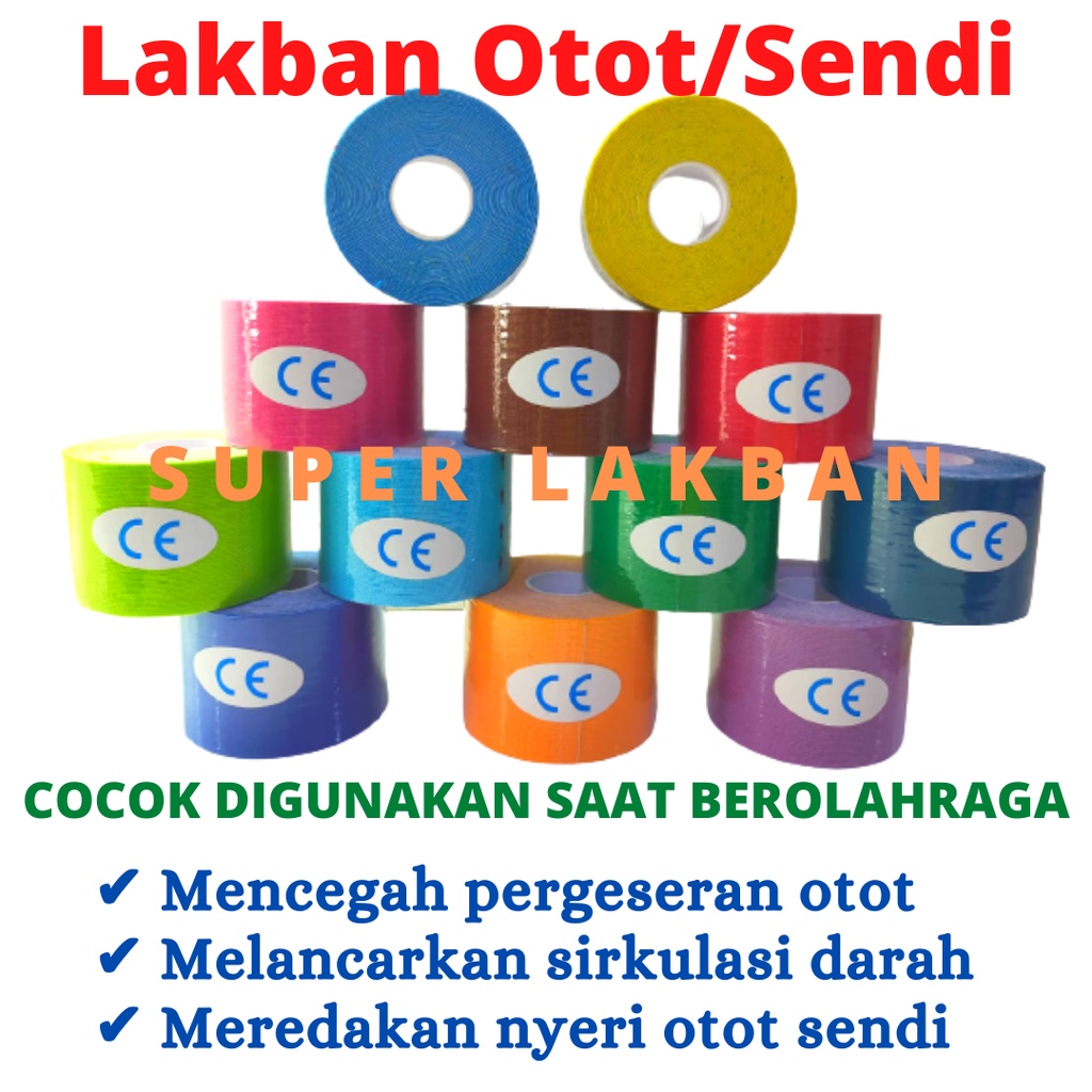 Kineseo Tape Original Lakban Olahraga Perban Otot Mencegah Cidera Otot Sendi