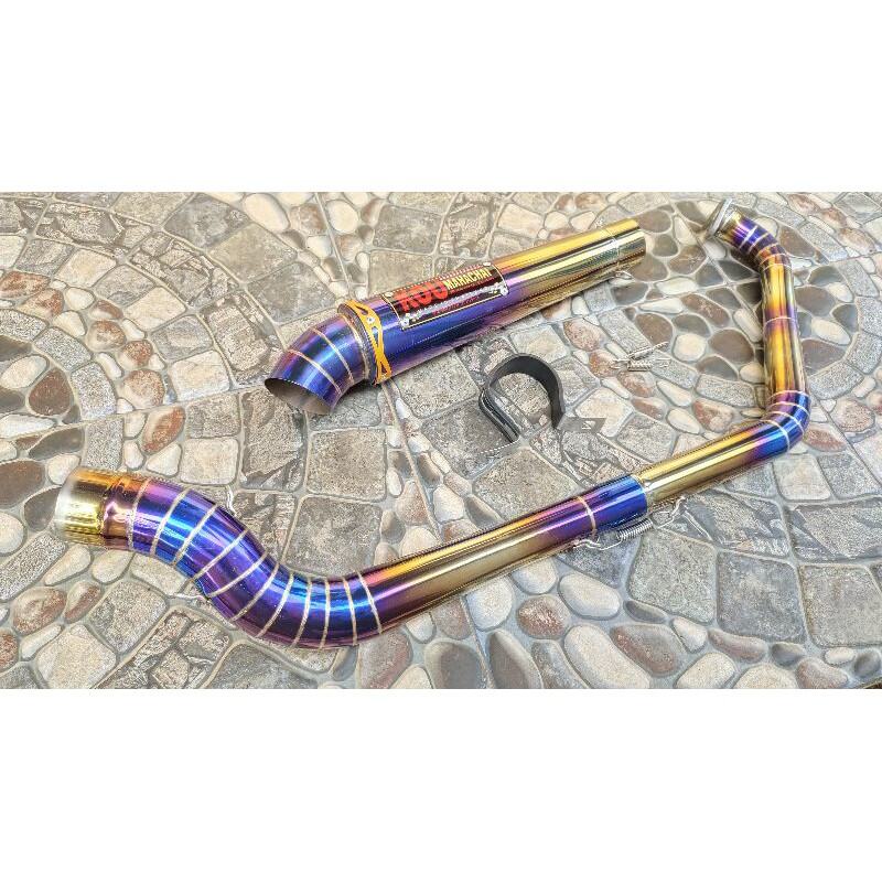 knalpot kenalpot KOU mahacai blue gold kanan kobra cobra Vixion cb150 cbr150 cb150r dll