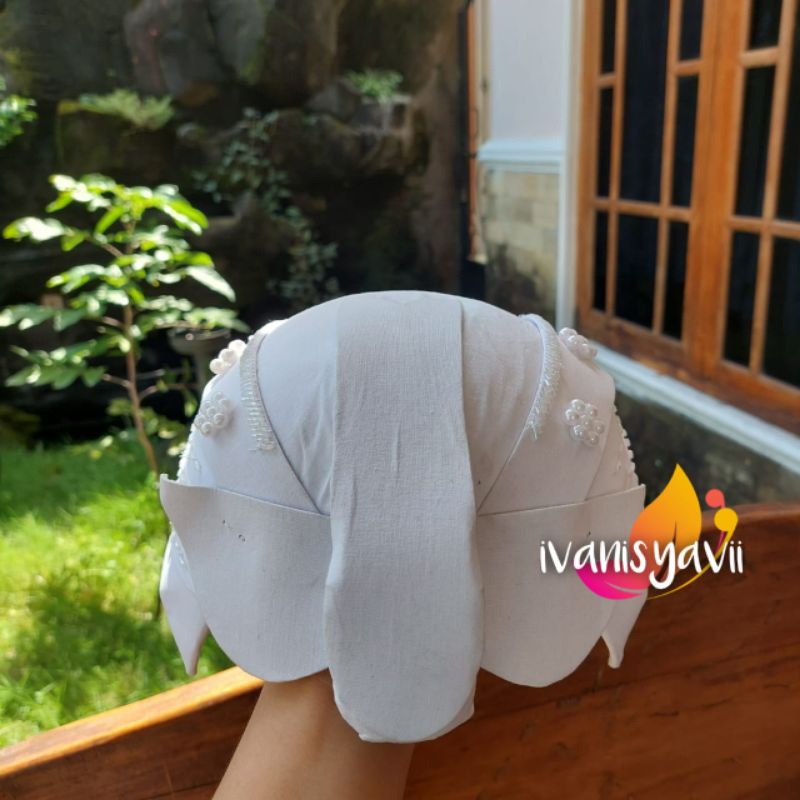 Blangkon Pengantin Solo Purbawan Payet Putih