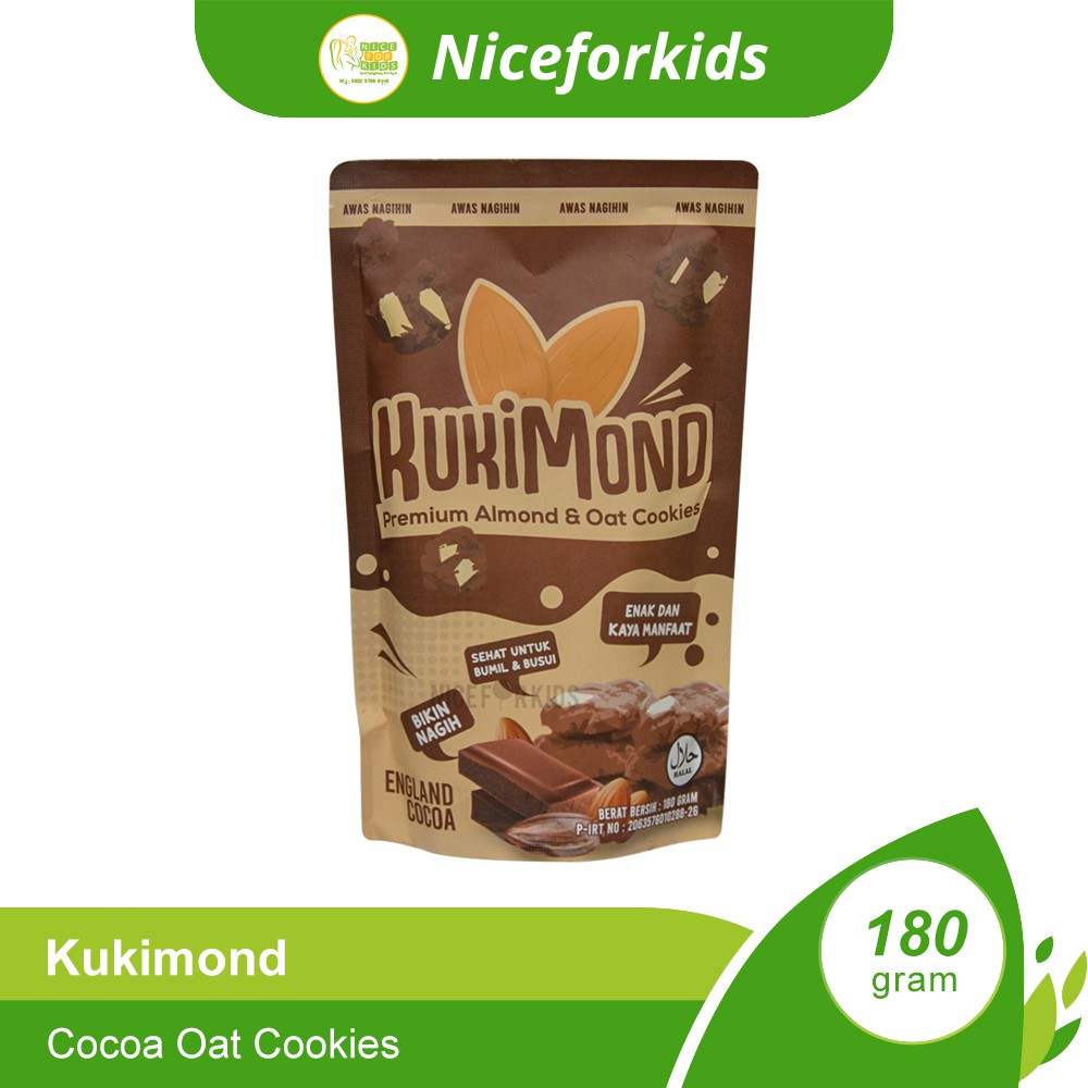 Kukimond Premium Almond &amp; Oat Cookies Camilan Pelancar ASI