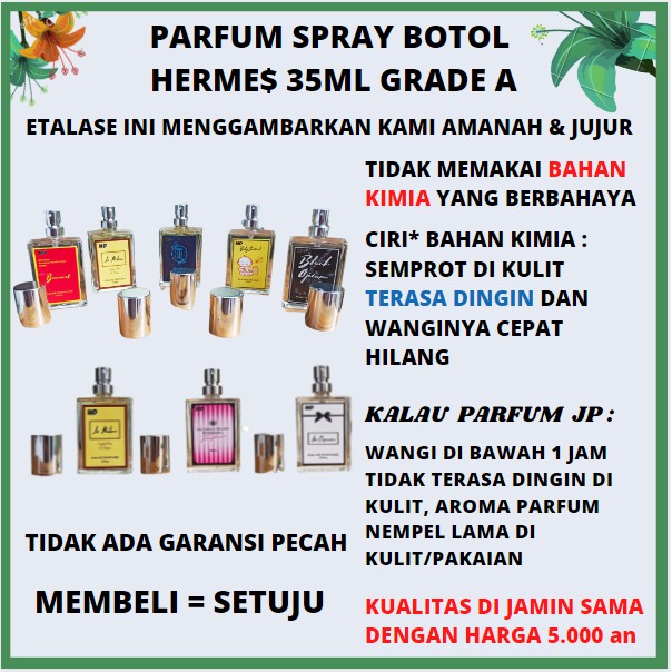 (JILID 2) PARFUM SPRAY BOTOL KOTAK EXCLUSIVE 35 ML GRADE AK