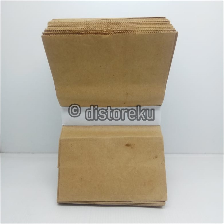 ISI 100pcs KANTONG KERTAS COKLAT BROWN PAPER BAG SOS FLAT GORENGAN KUE FOOD