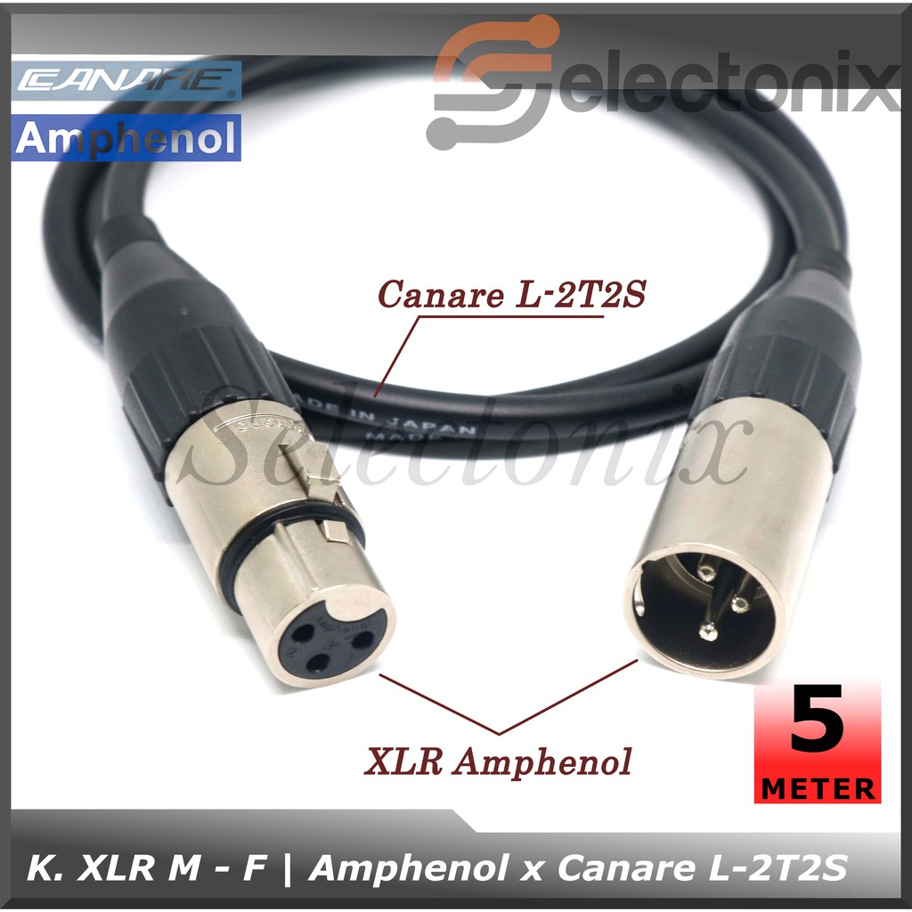Kabel Mic XLR Male - Female | Amphenol x Canare [5m]